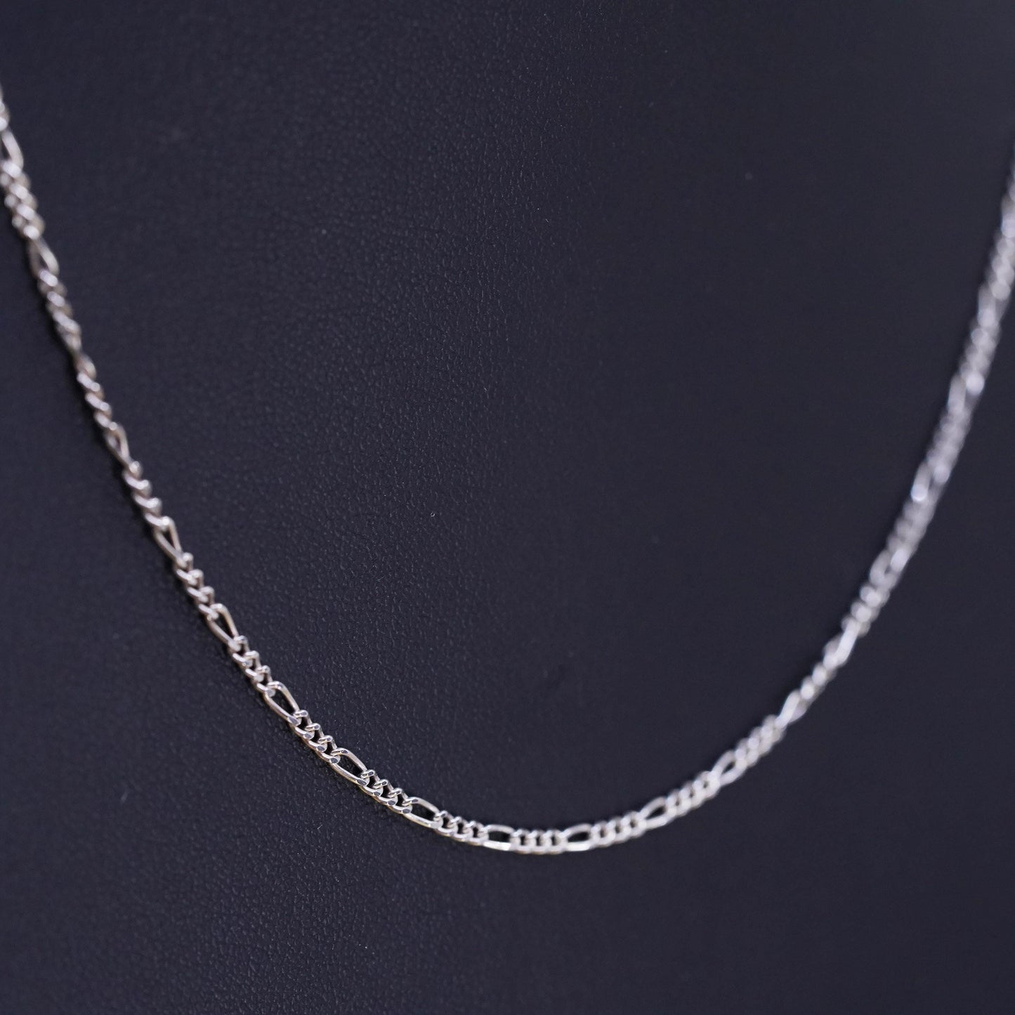 18”, 2mm, Sterling silver figaro chain, solid Italy 925 silver necklace