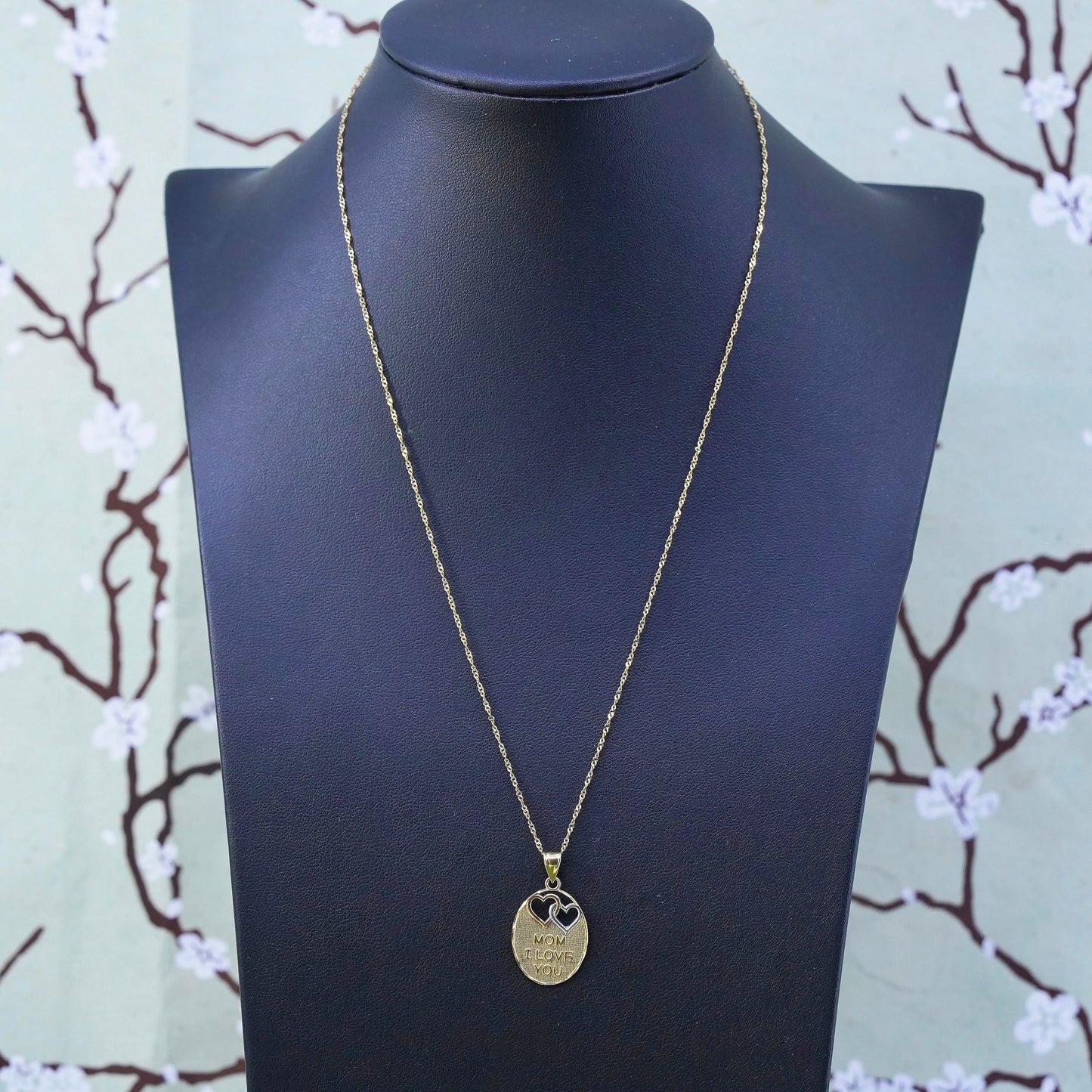 18”, vermeil yellow gold Sterling silver necklace, 925 Singapore rope chain