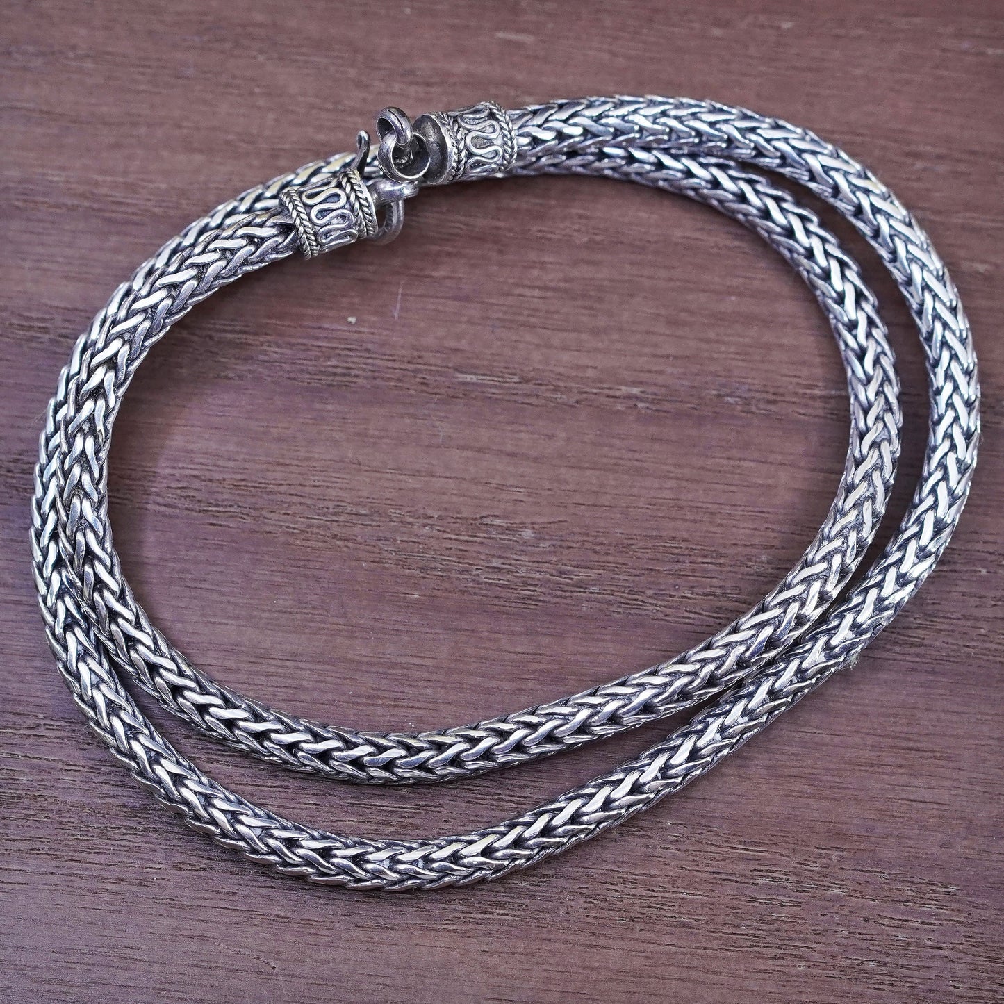 18” 5mm, vintage sterling silver Birdcage wheat chain, 925 men’s necklace