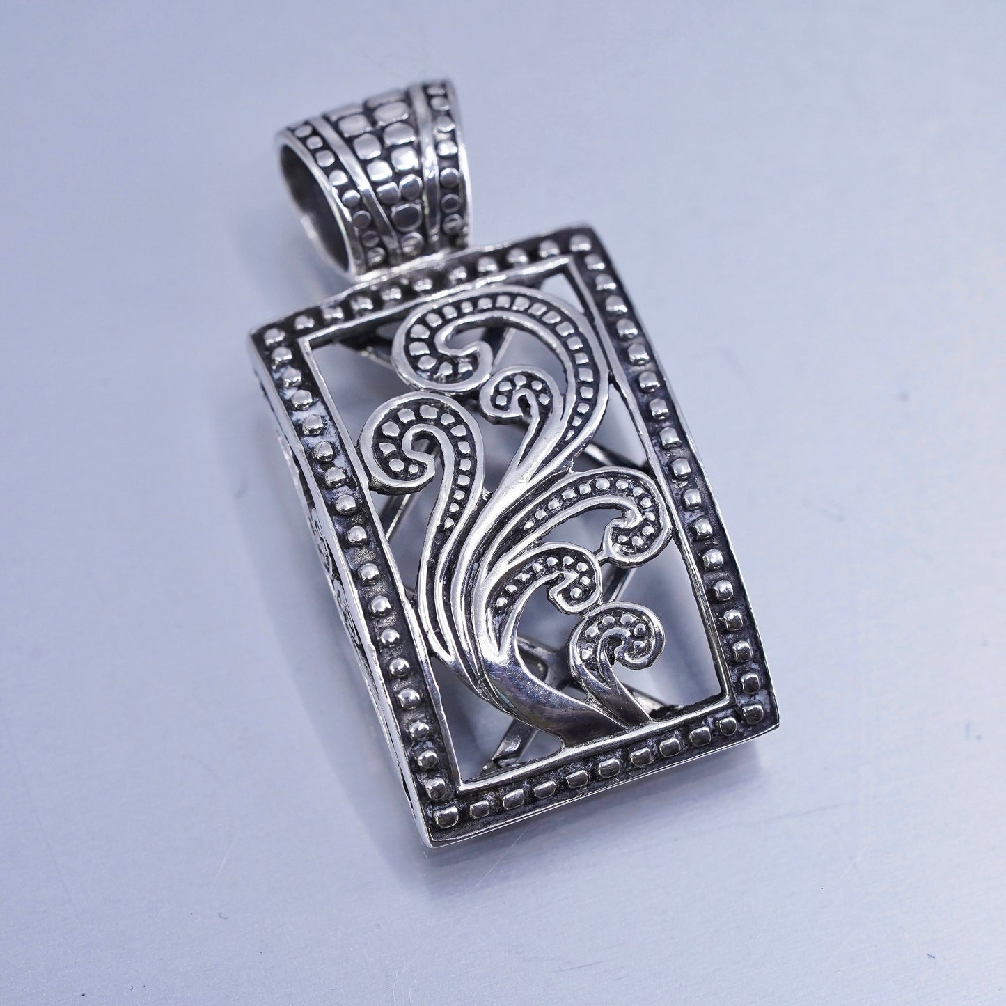 Silpada Sterling 925 Silver Paisley Filigree Rectangle Scroll Pendant S1744