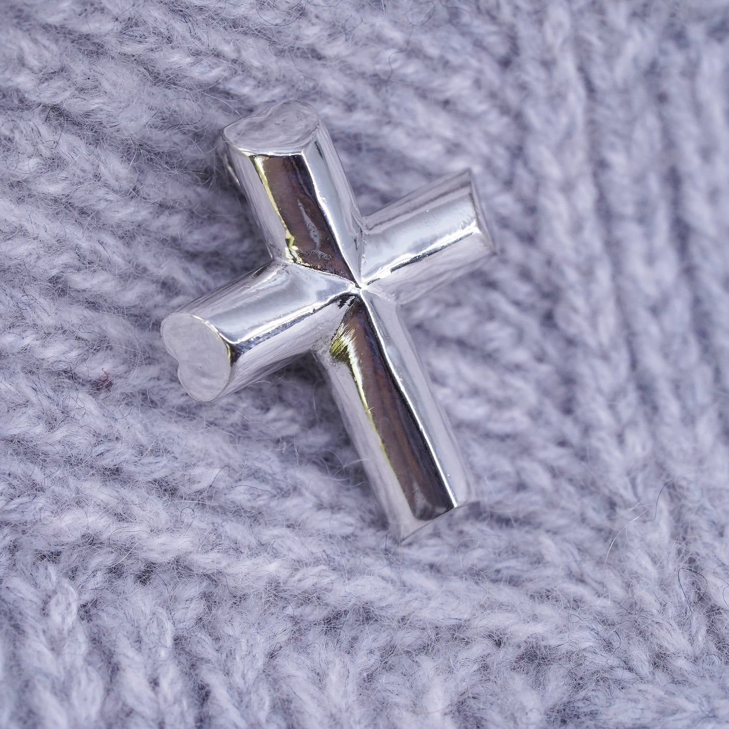 vintage Sterling silver handmade pendant, modern 925 cross charm