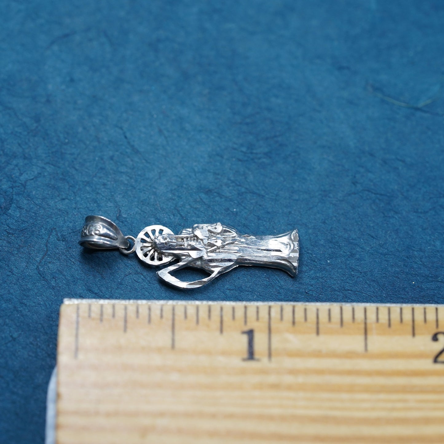 Vintage sterling silver handmade pendant, 925 death charm