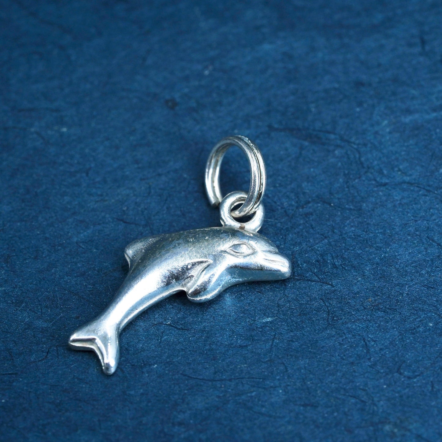 Vintage Sterling silver handmade Dolphins pendant, 925 charm