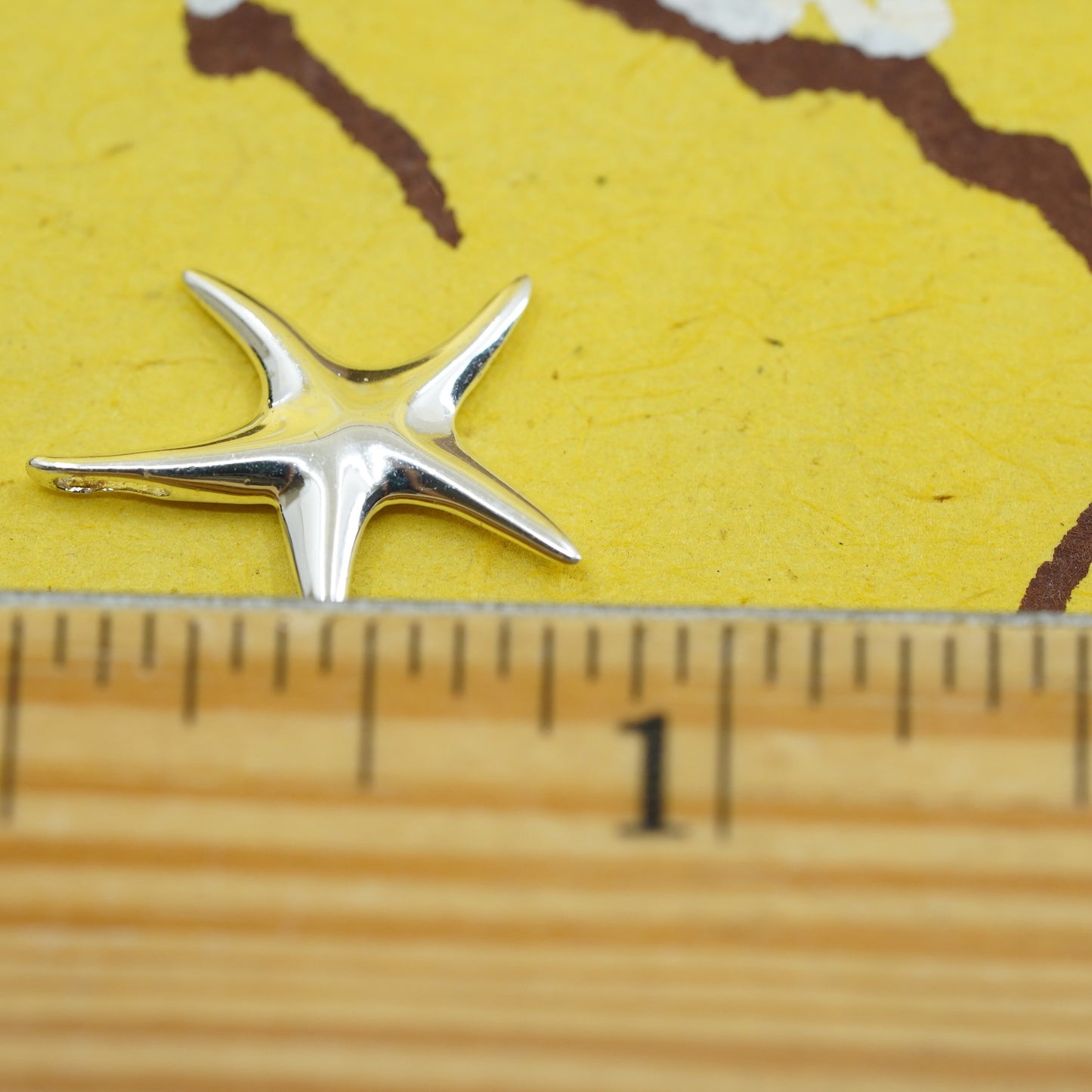 VTG sterling silver handmade pendant, solid 925 silver star, starfish, unique