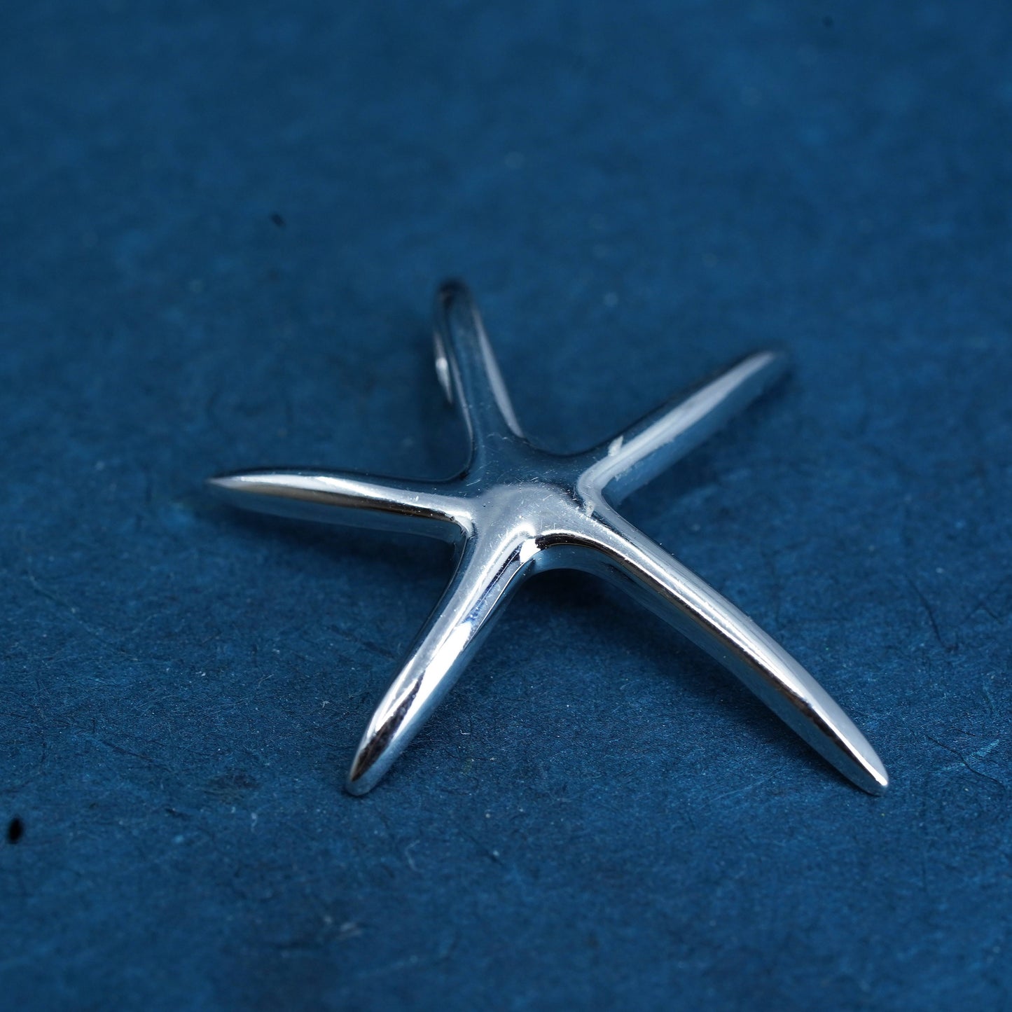 Vintage Sterling silver handmade pendant, solid 925 silver starfish charm