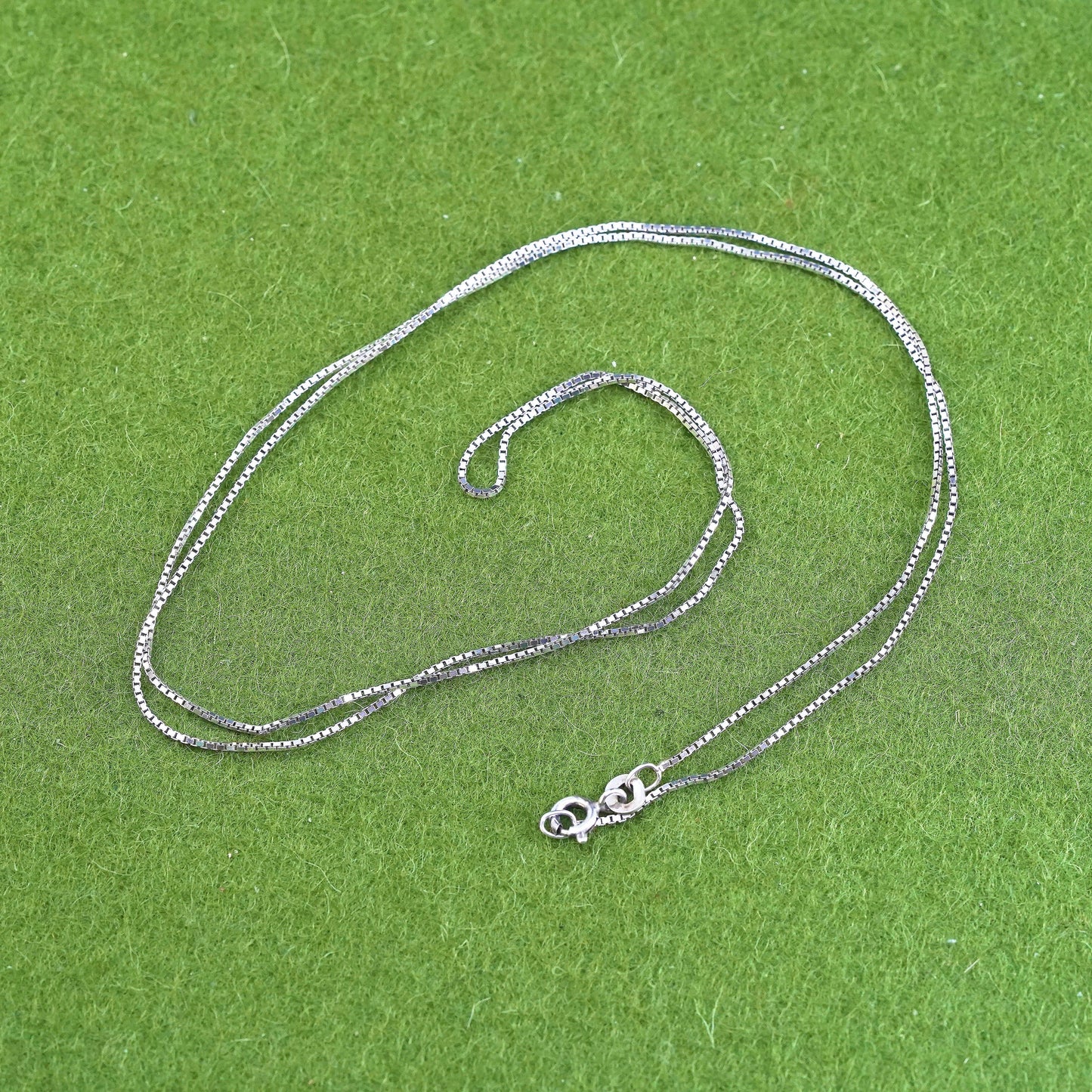 24", 1mm, Vintage Italian sterling 925 silver box chain, necklace