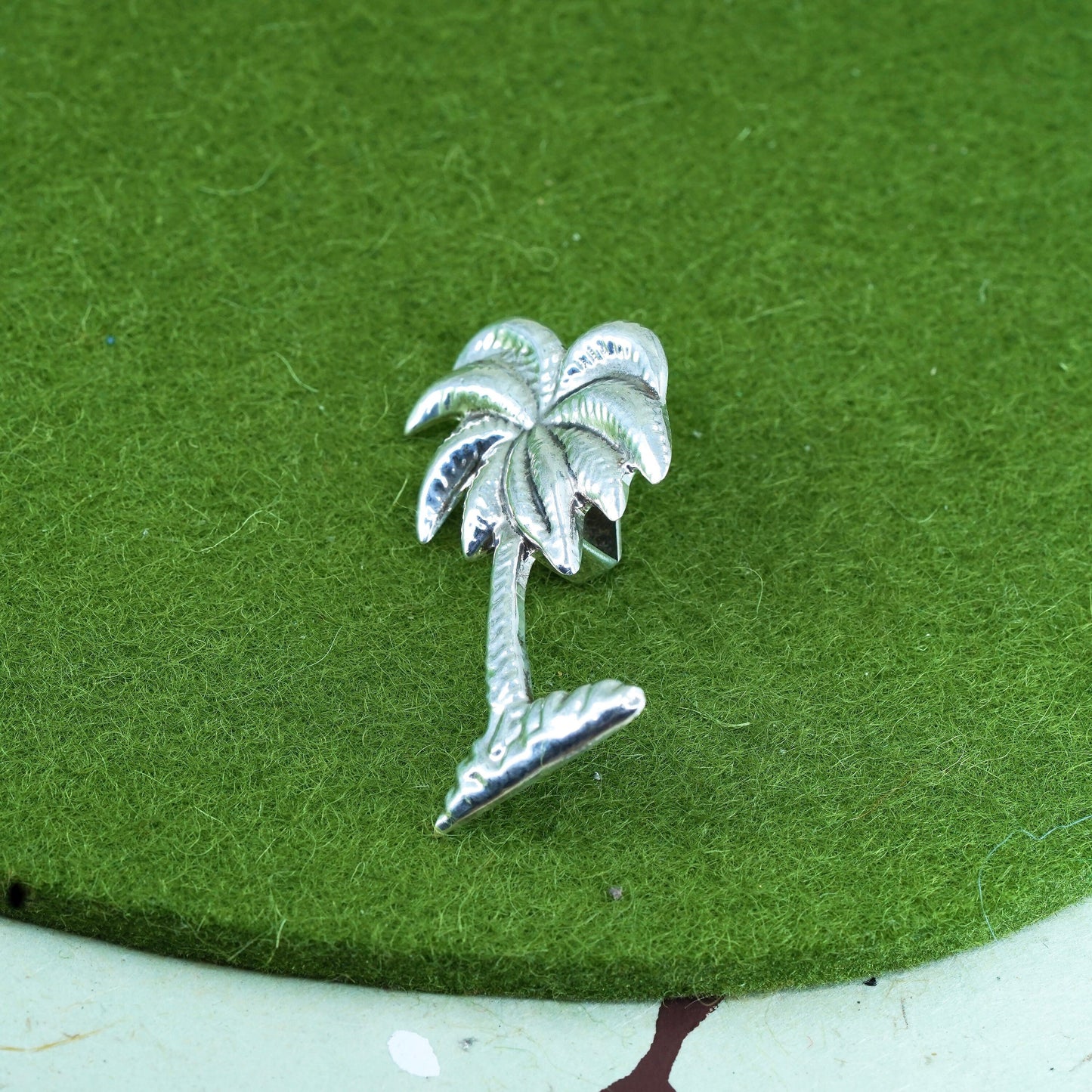 Vintage mexico Sterling silver handmade pendant, 925 palm tree charm