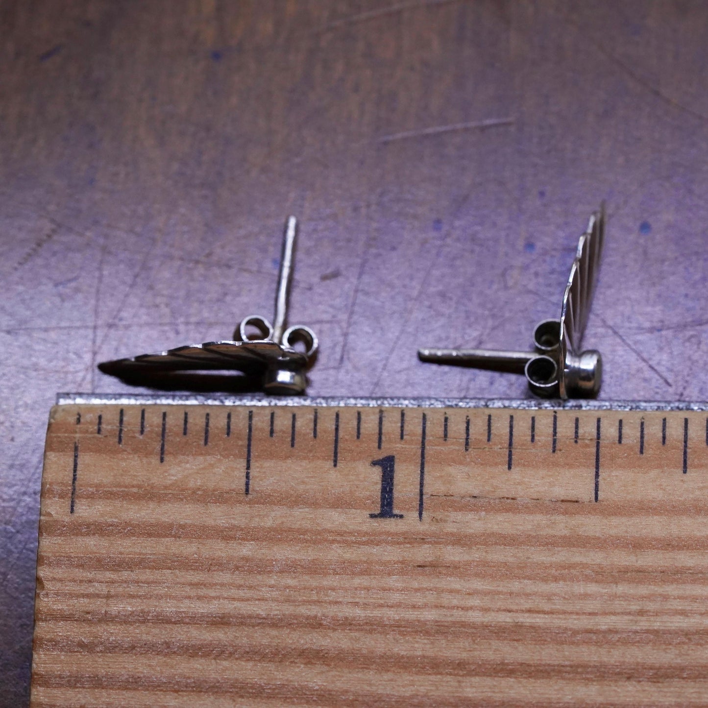 Vintage Sterling silver handmade Earrings, 925 wings studs