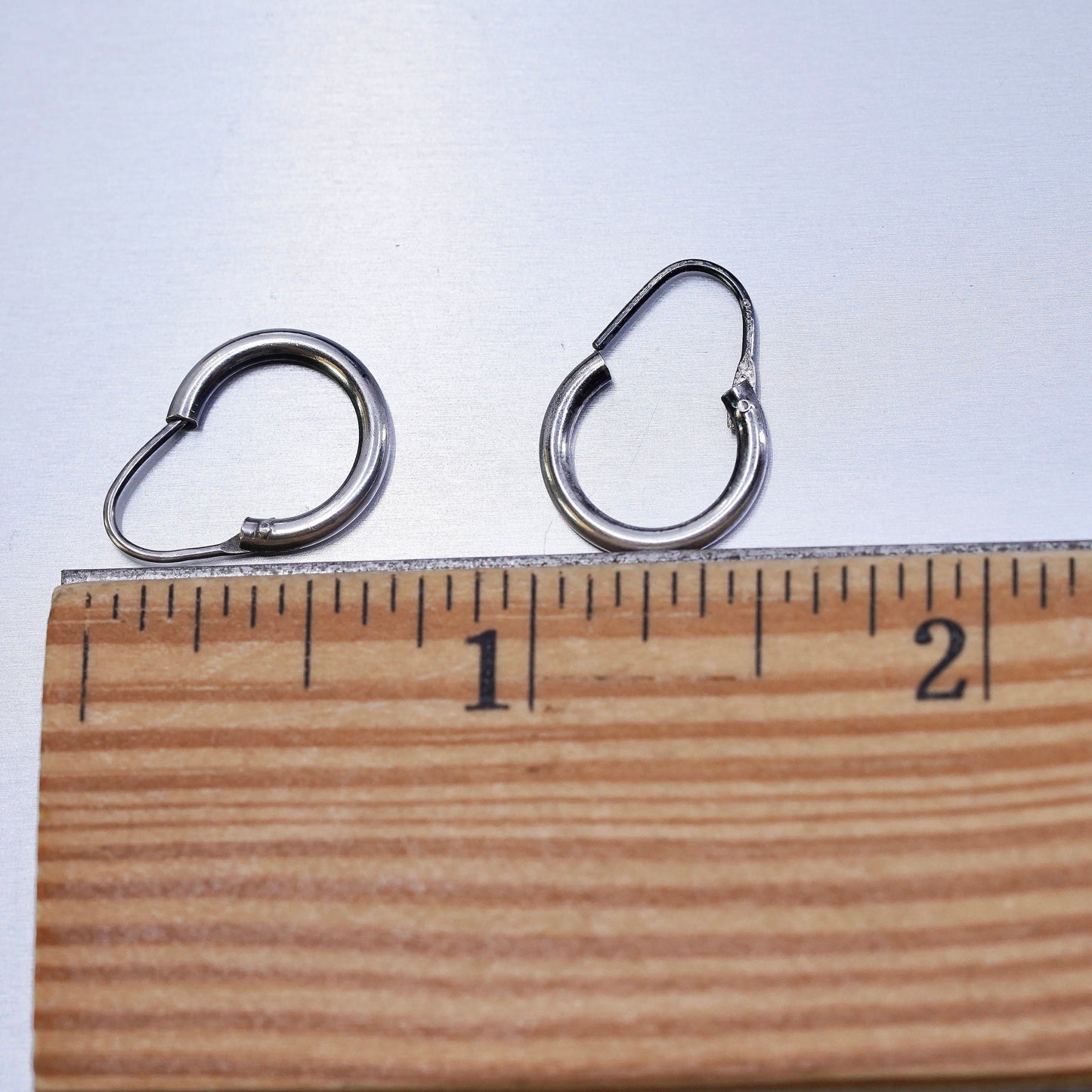 0.5”, vintage Sterling silver handmade earrings, 925 hoops