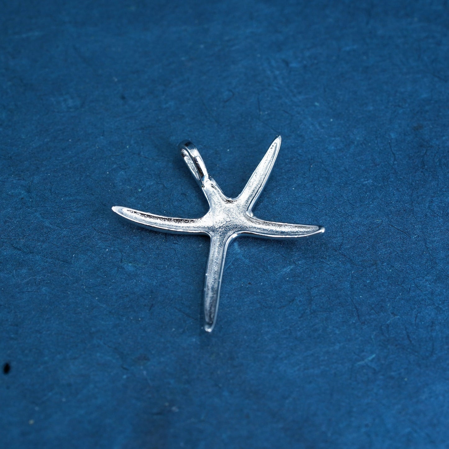 Vintage Sterling silver handmade pendant, solid 925 silver starfish charm