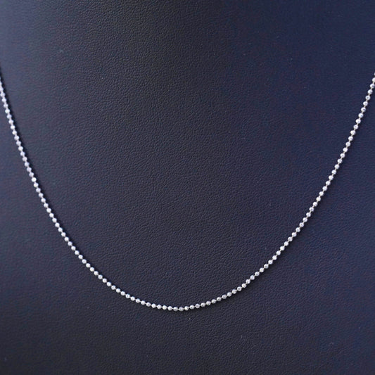 18”, Vintage sterling silver beads chain, Italy made 925 silver necklace