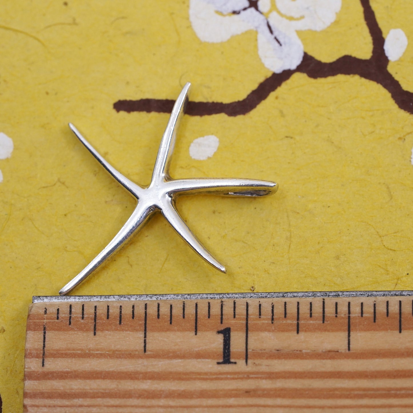 Vintage sterling silver handmade pendant, 925 star, starfish, unique