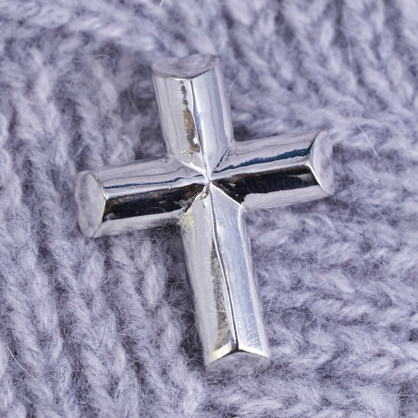 vintage Sterling silver handmade pendant, modern 925 cross charm