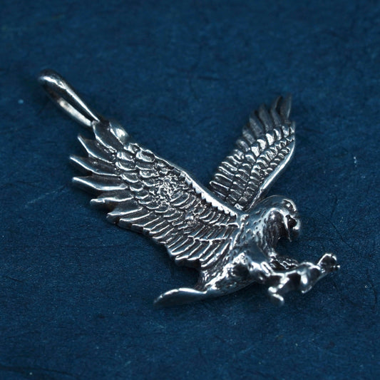 vintage Sterling silver 925 handmade American eagle pendant