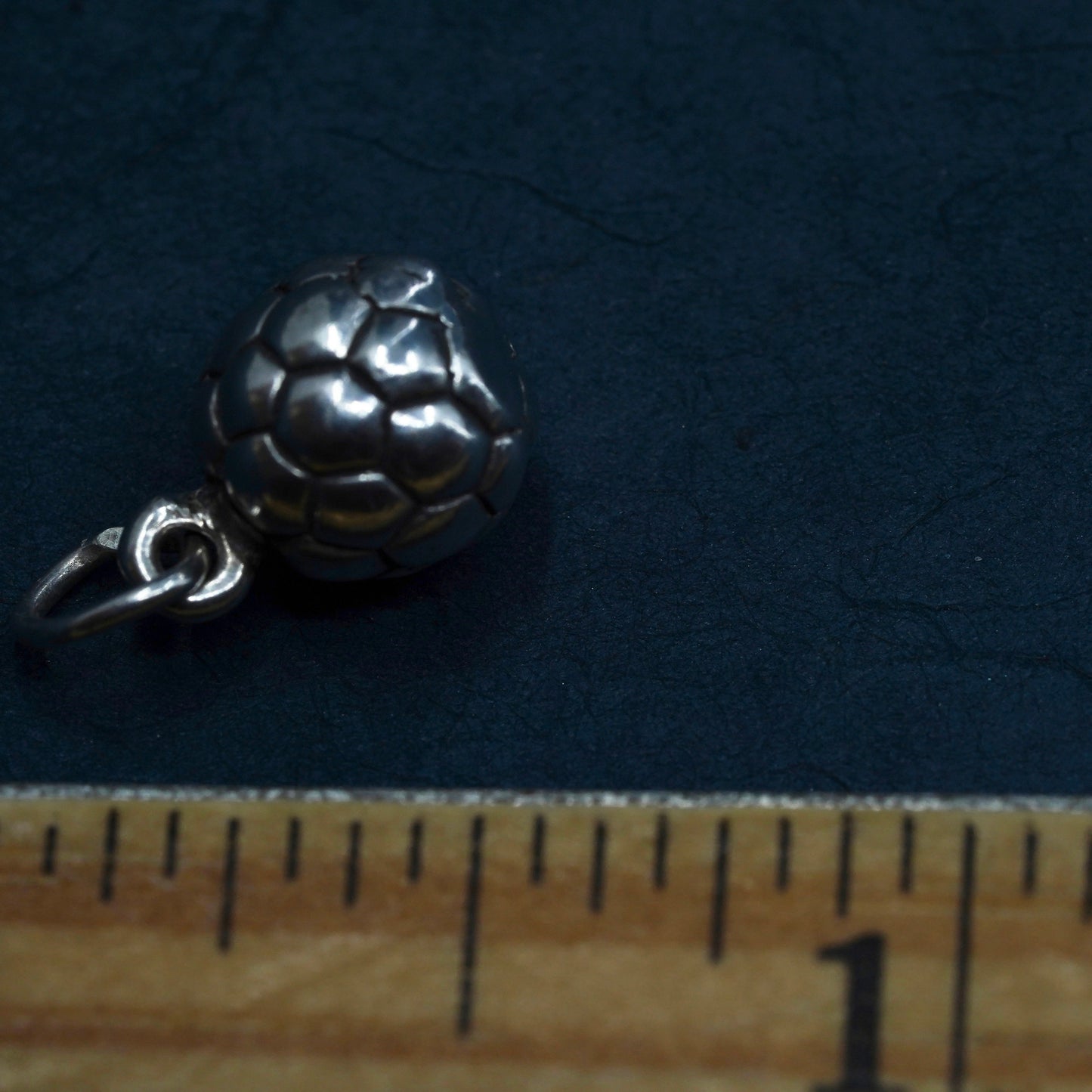 Sterling silver handmade pendant, solid 925 silver football , soccer charm