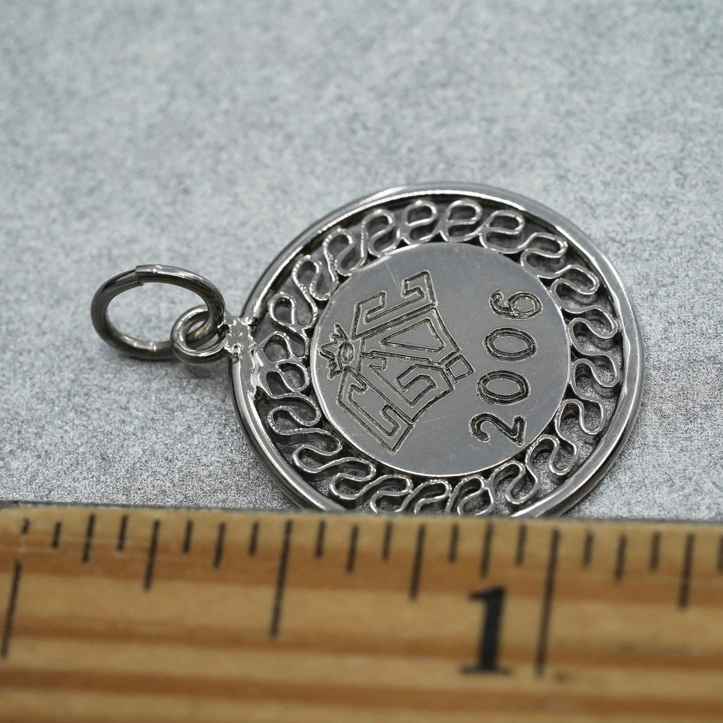 Vintage sterling 925 silver pendant charm engraved “CGDC 2006”