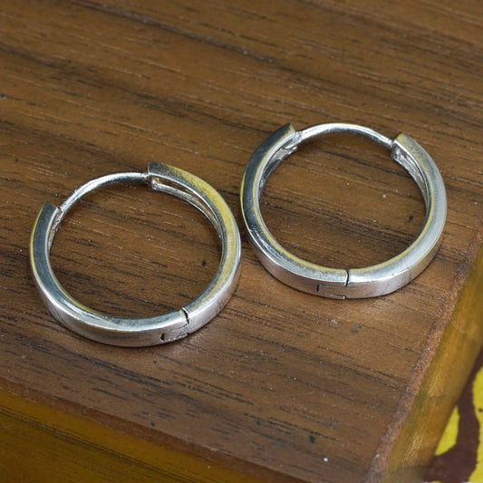 0.5”, Vintage Sterling 925 silver handmade earrings, 925 hoops