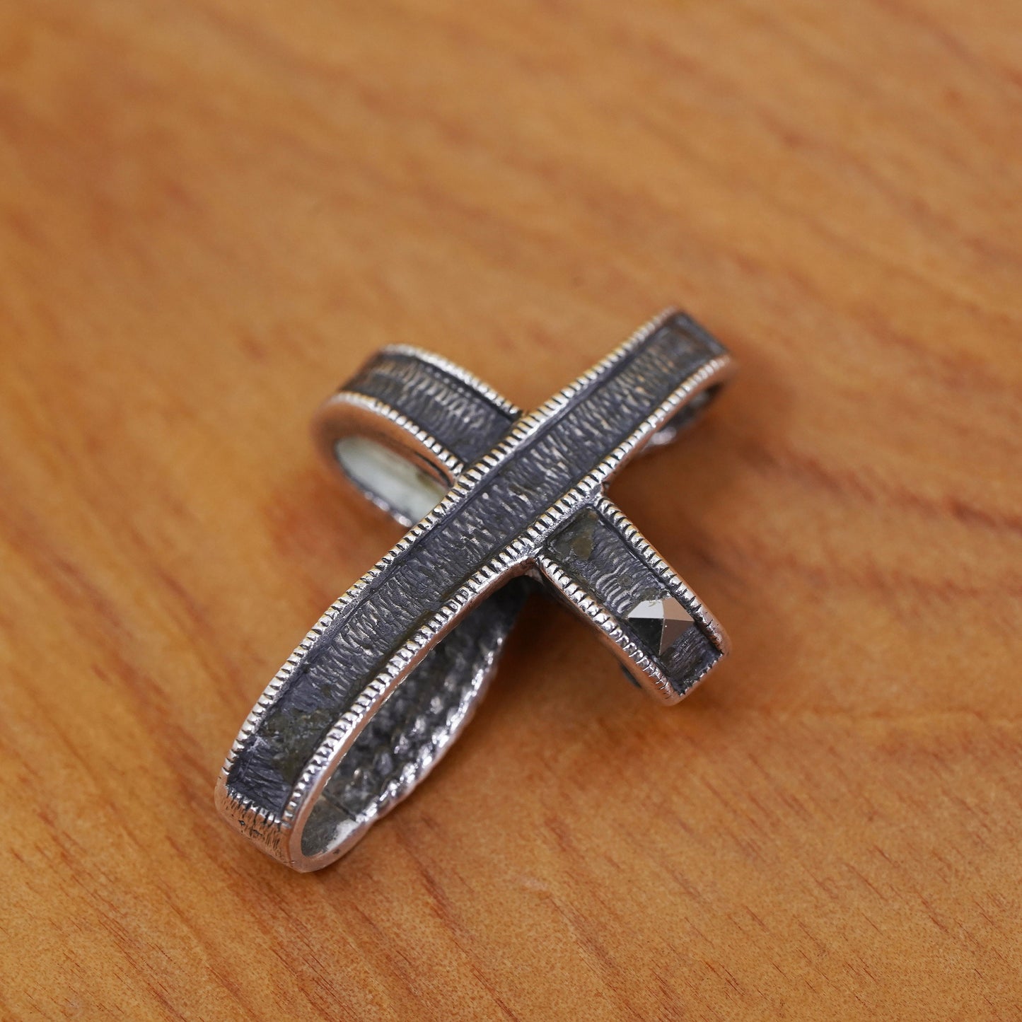 Vintage Sterling silver handmade pendant, 925 silver cross