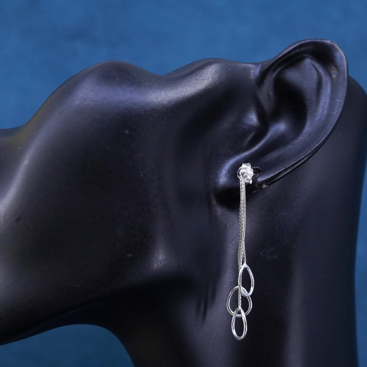 Sterling silver Handmade earrings, 925 silver teardrop dangles