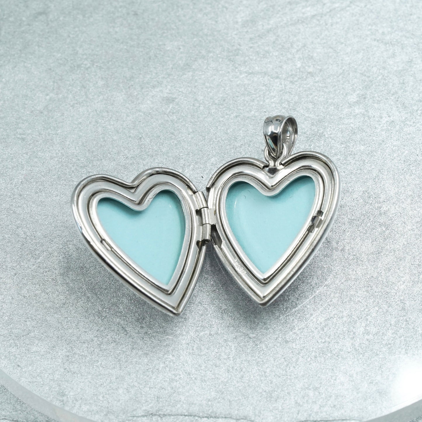 Sterling silver handmade charm, 925 heart photo locket “always in my heart”