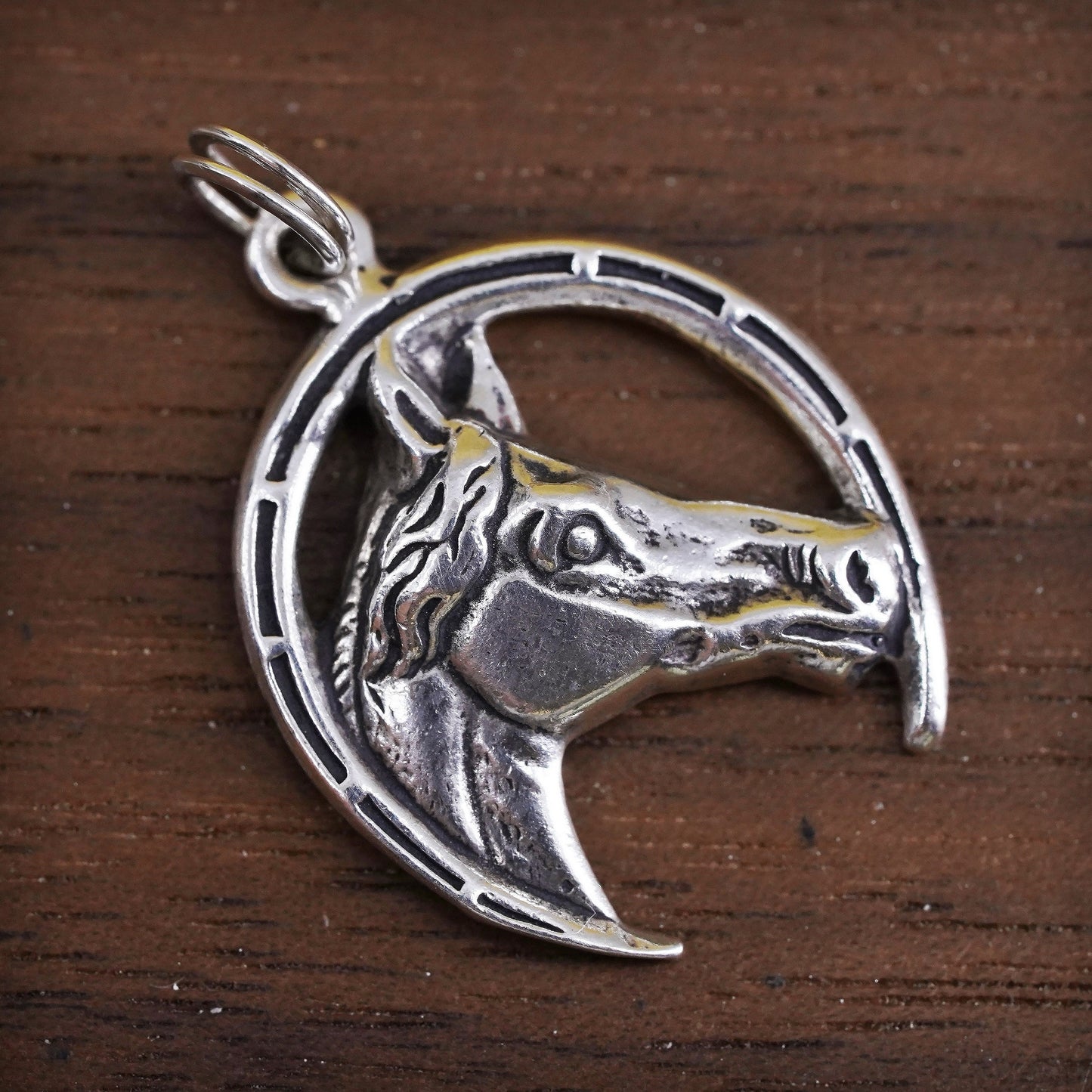 Vintage Sterling silver handmade charm, 925 horse pendant