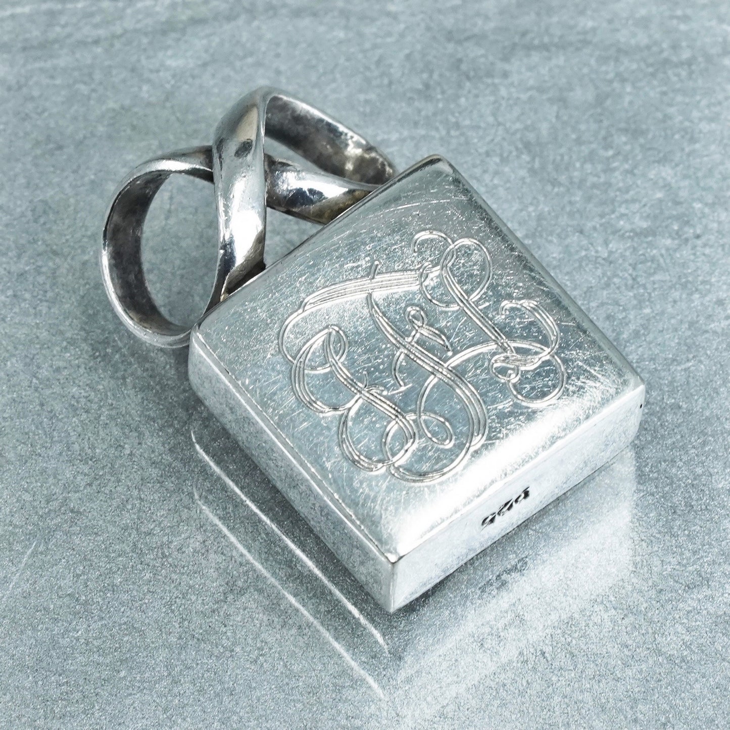 Mexico Sterling 925 silver charm pendant, initial monogram “GFL”