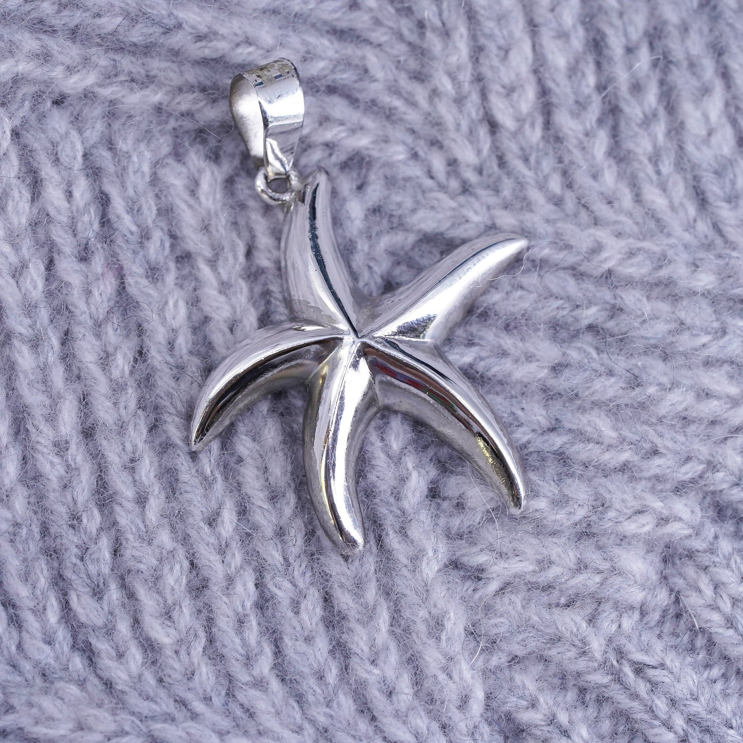 Vintage Sterling silver handmade pendant, 925 starfish charm