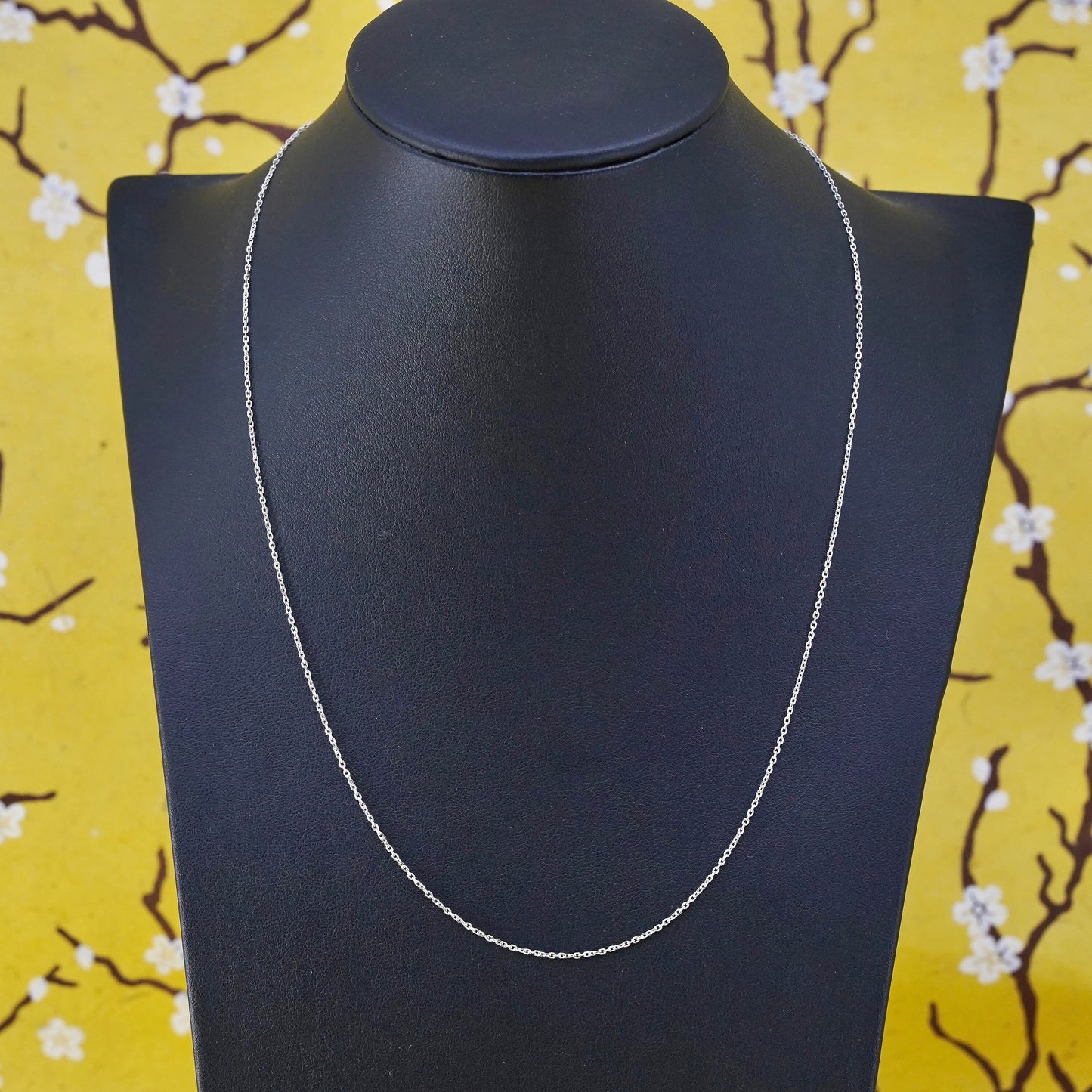 18+2" 1.6mm, vintage Sterling silver necklace, 925 circle link chain