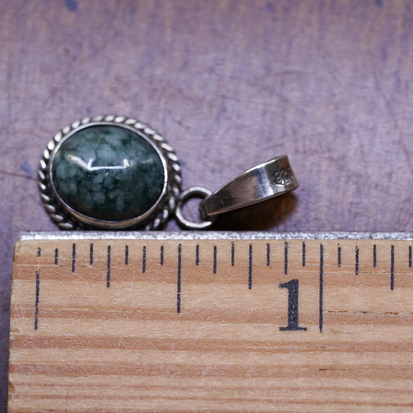 southwestern Sterling 925 silver handmade pendant with snowflake jade