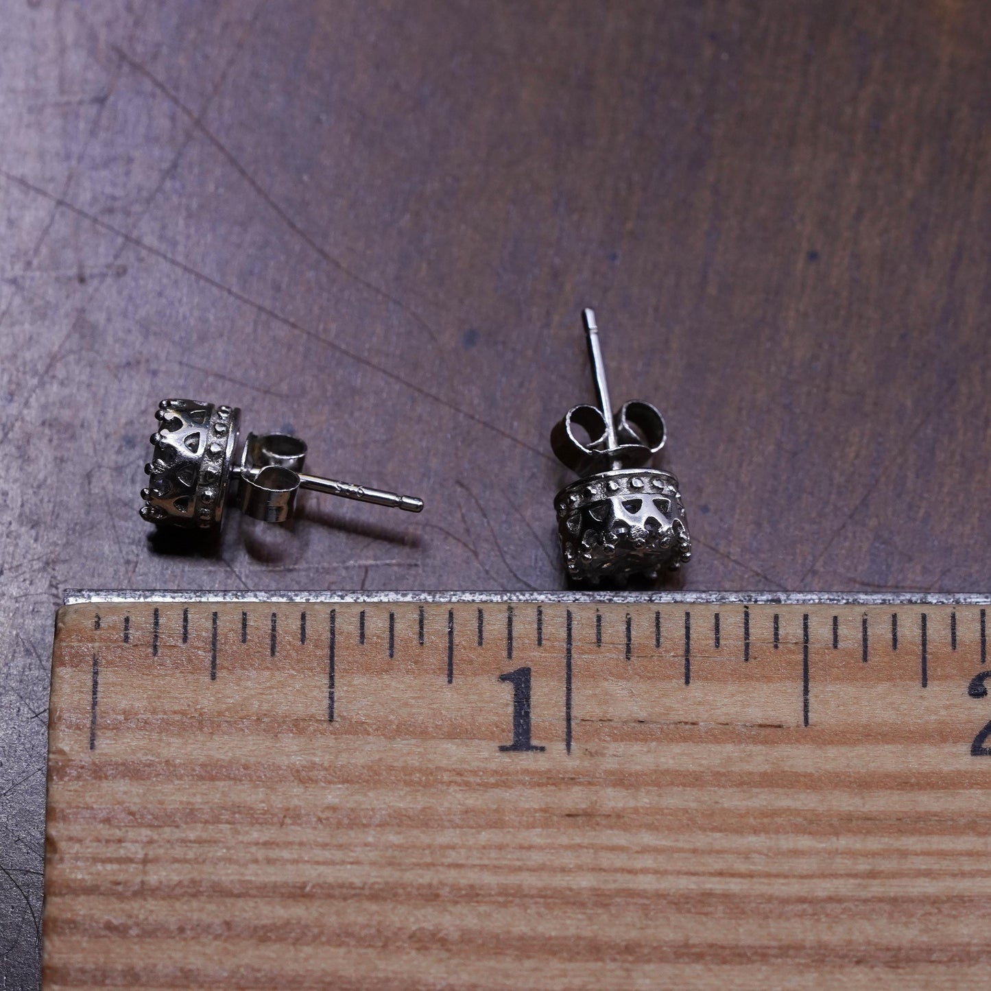 7mm, Sterling silver handmade earrings, 925 cz studs