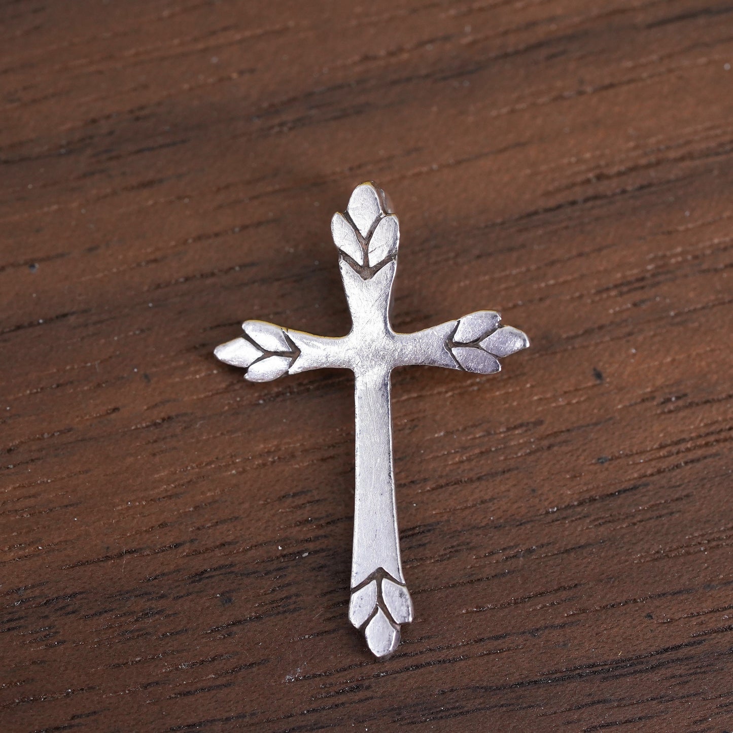 Vintage Sterling silver handmade pendant, 925 cross charm