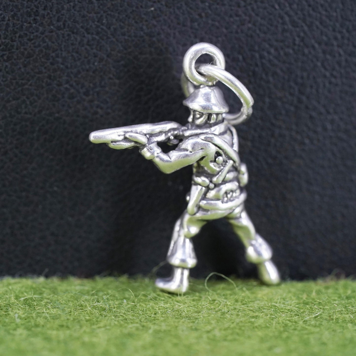 Vintage sterling silver handmade pendant, 925 soldier figure charm