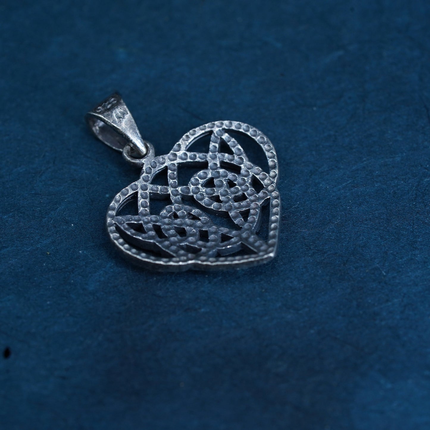 Irish Sterling silver handmade pendant, 925 Celtic knot heart charm