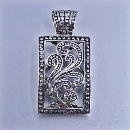 Silpada Sterling 925 Silver Paisley Filigree Rectangle Scroll Pendant S1744