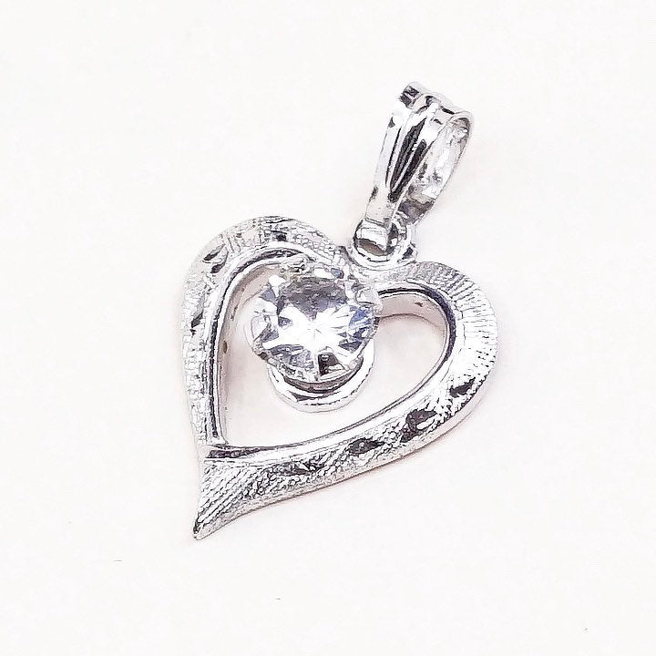 VTG Sterling silver handmade pendant, solid 925 silver heart