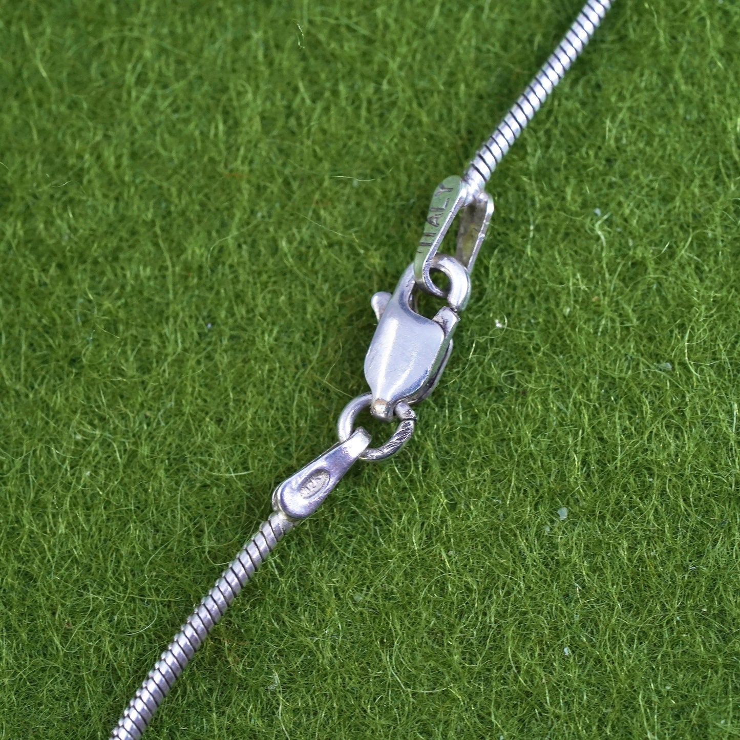 24", 1mm, Vintage sterling silver snake chain, Italy 925 necklace