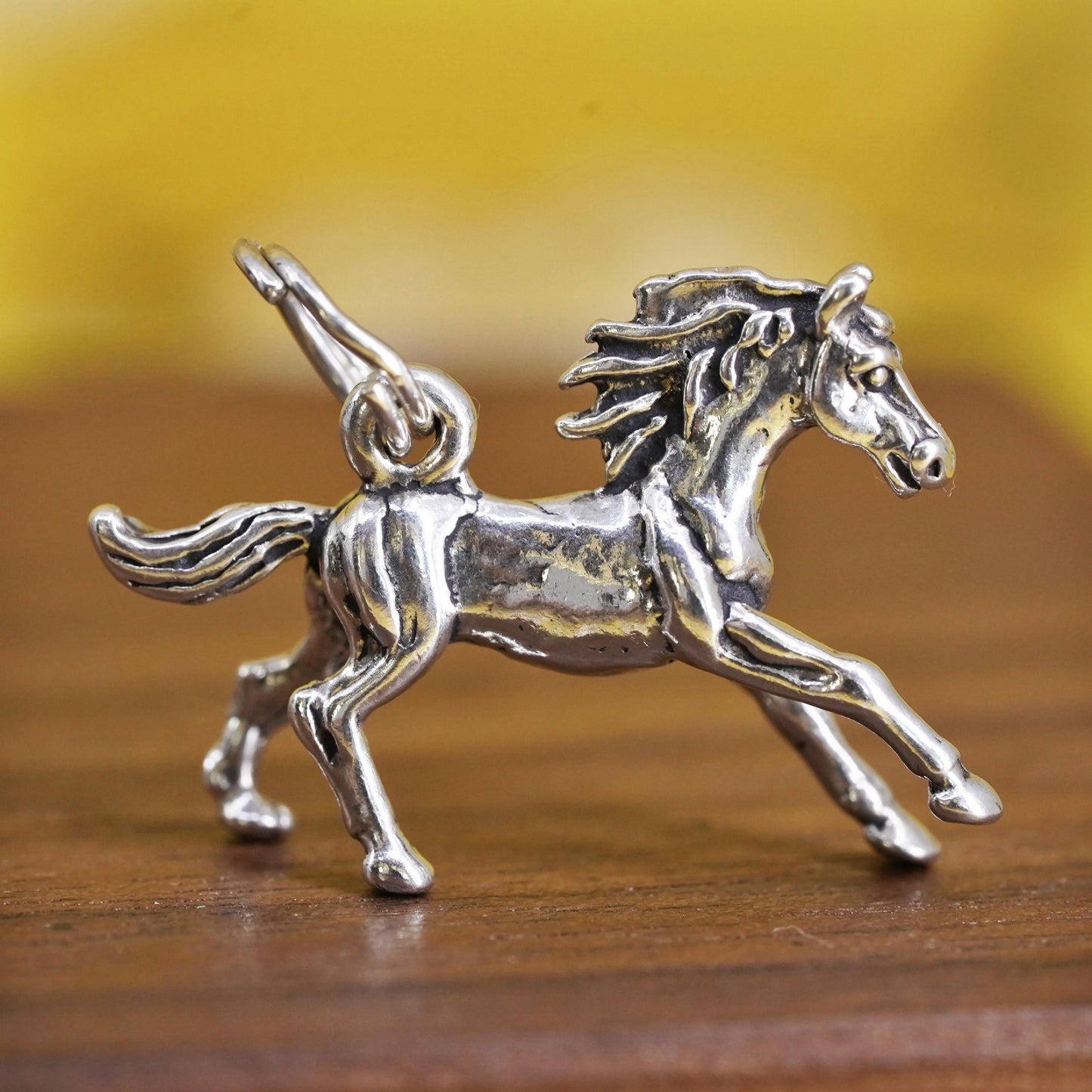 Vintage Sterling silver handmade charm, 925 horse pendant