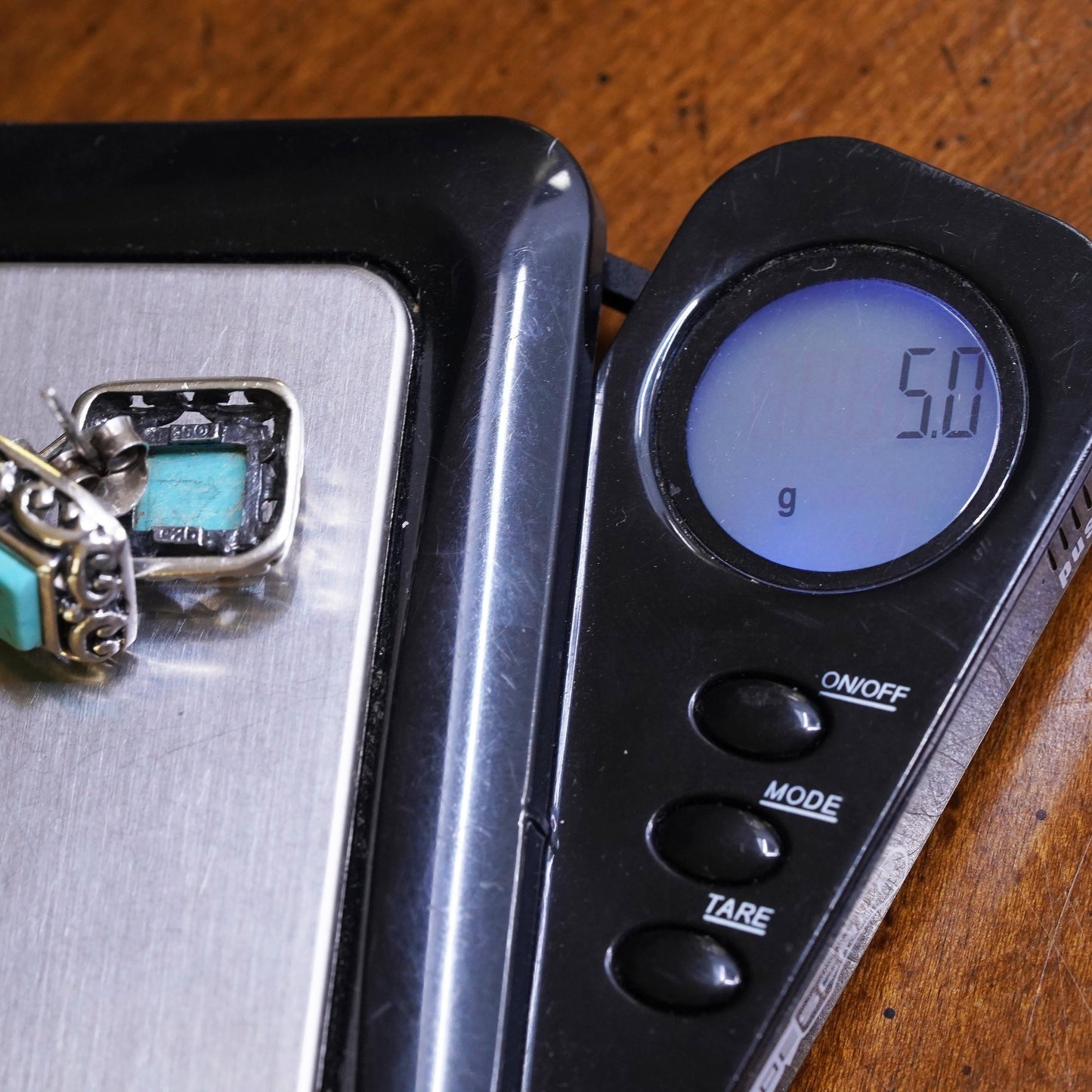 Vintage Southwestern sterling silver earrings, 925 filigree studs w/ turquoise