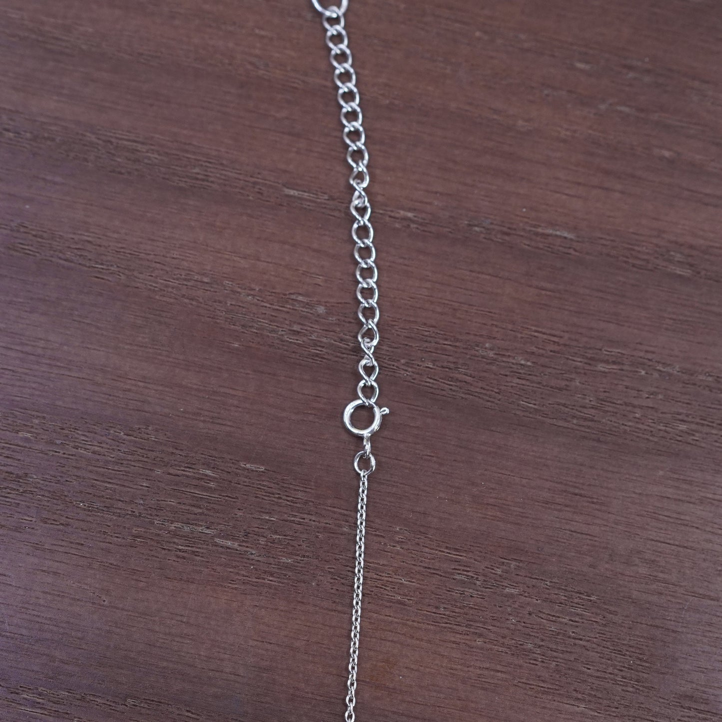 16+2”, Sterling silver necklace, 925 circle chain with mother baby pendant