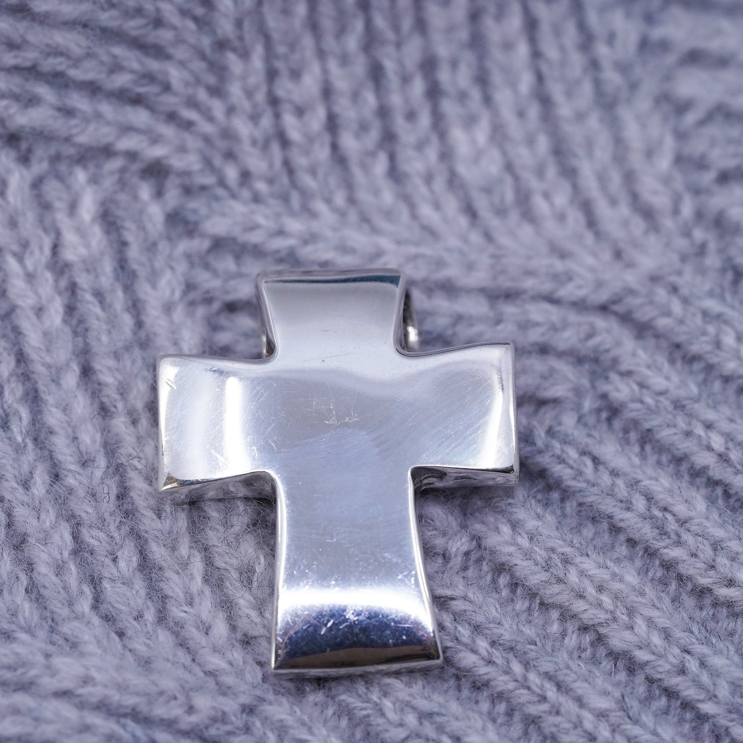 vintage Sterling silver handmade pendant, 925 hold cross charm