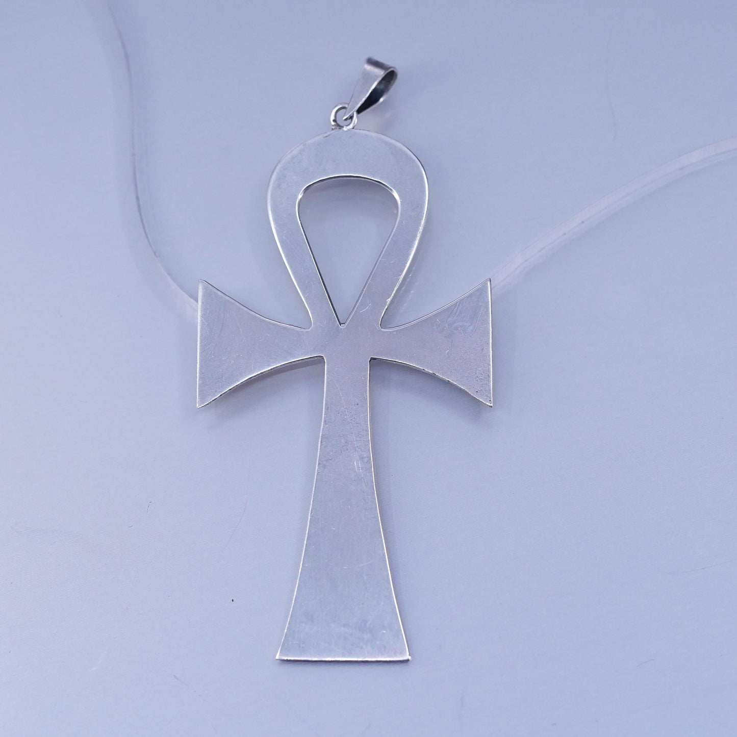 Vintage Sterling silver handmade pendant, Egyptian 925 huge ankh cross