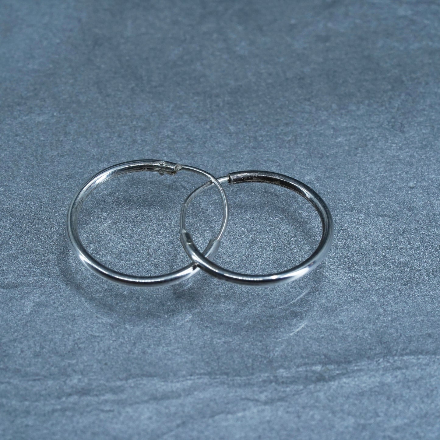 0.5”, vintage Sterling silver handmade earrings, 925 hoops