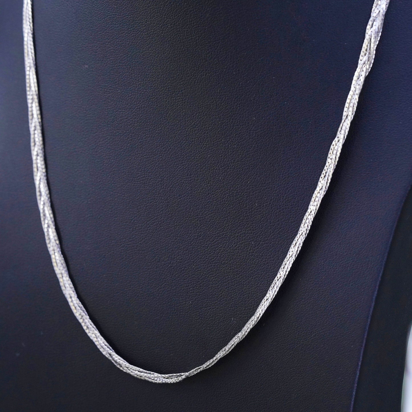 20" sterling silver Italy 925 silver twisted flatten curb chain, necklace