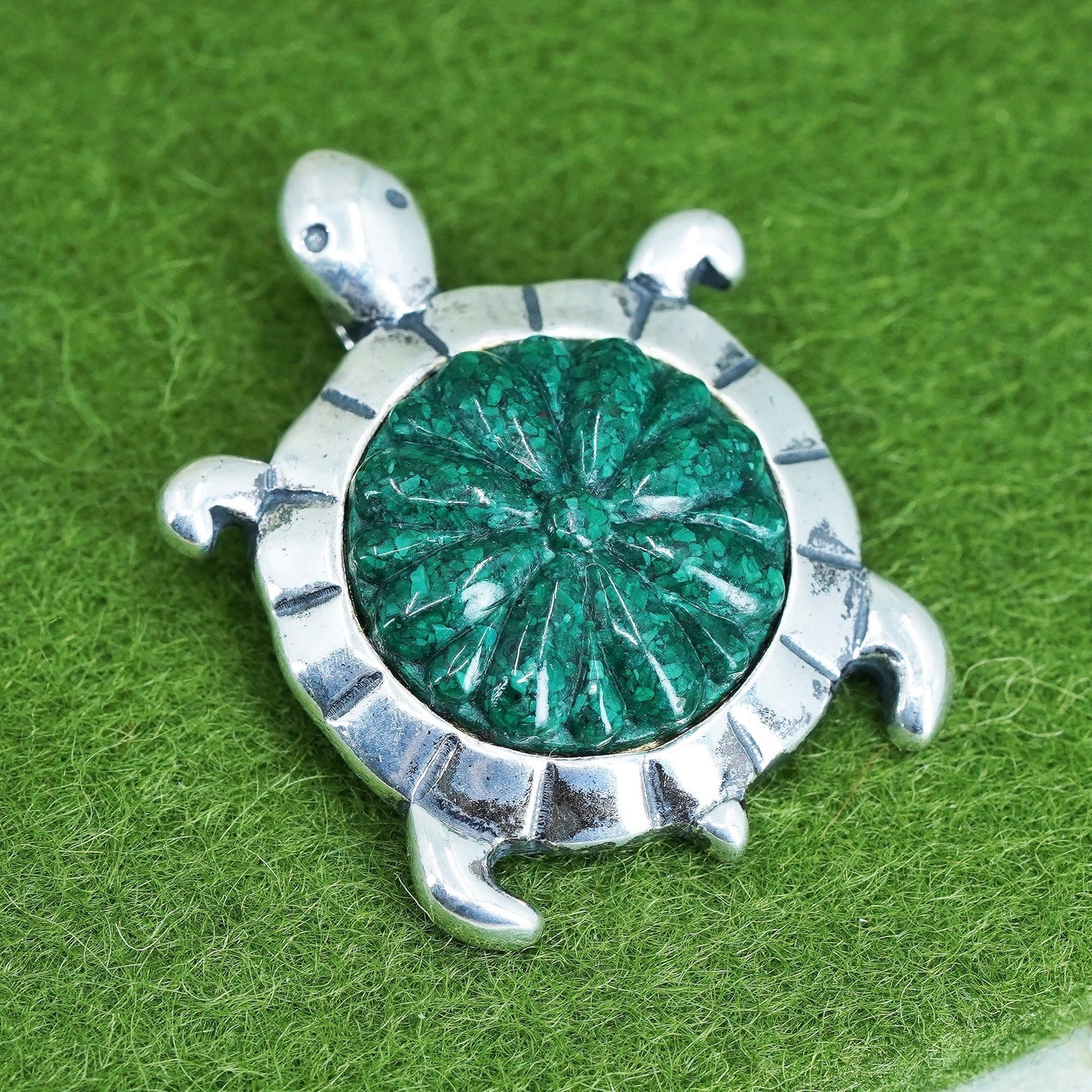 Relios Carolyn pollack handmade pendant sterling silver, 925 turtle turquoise