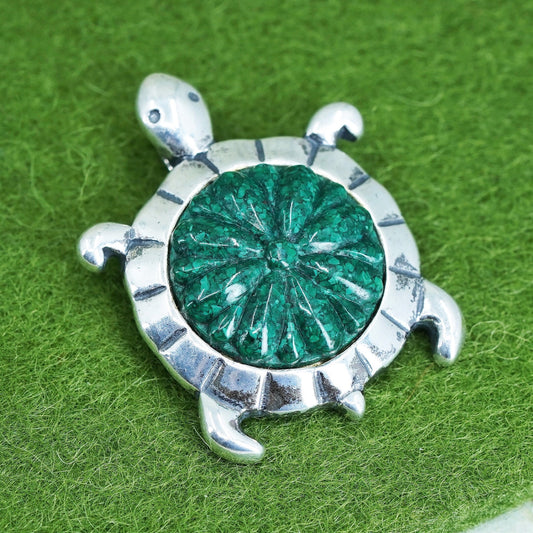 Relios Carolyn pollack handmade pendant sterling silver, 925 turtle turquoise