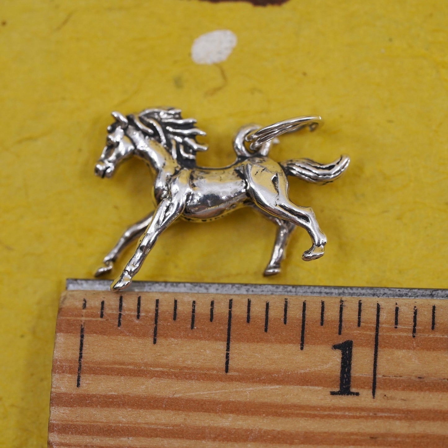 Vintage Sterling silver handmade charm, 925 horse pendant