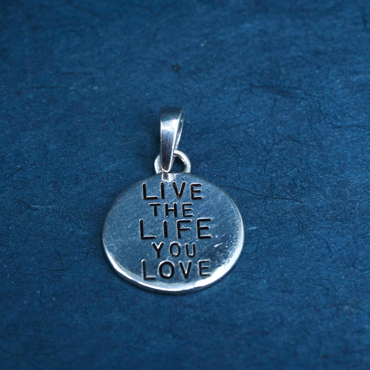 sterling silver pendant, 925 tag charm engaged "love the life we live"