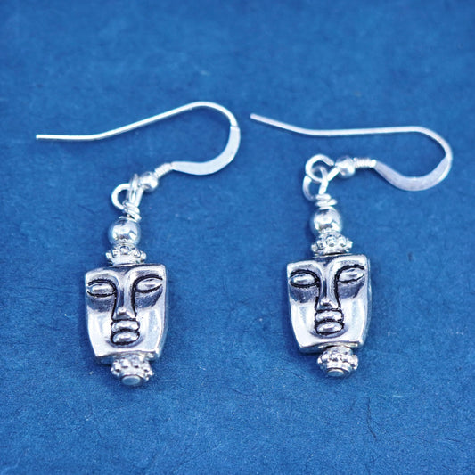 Vintage Sterling silver 925 face earrings