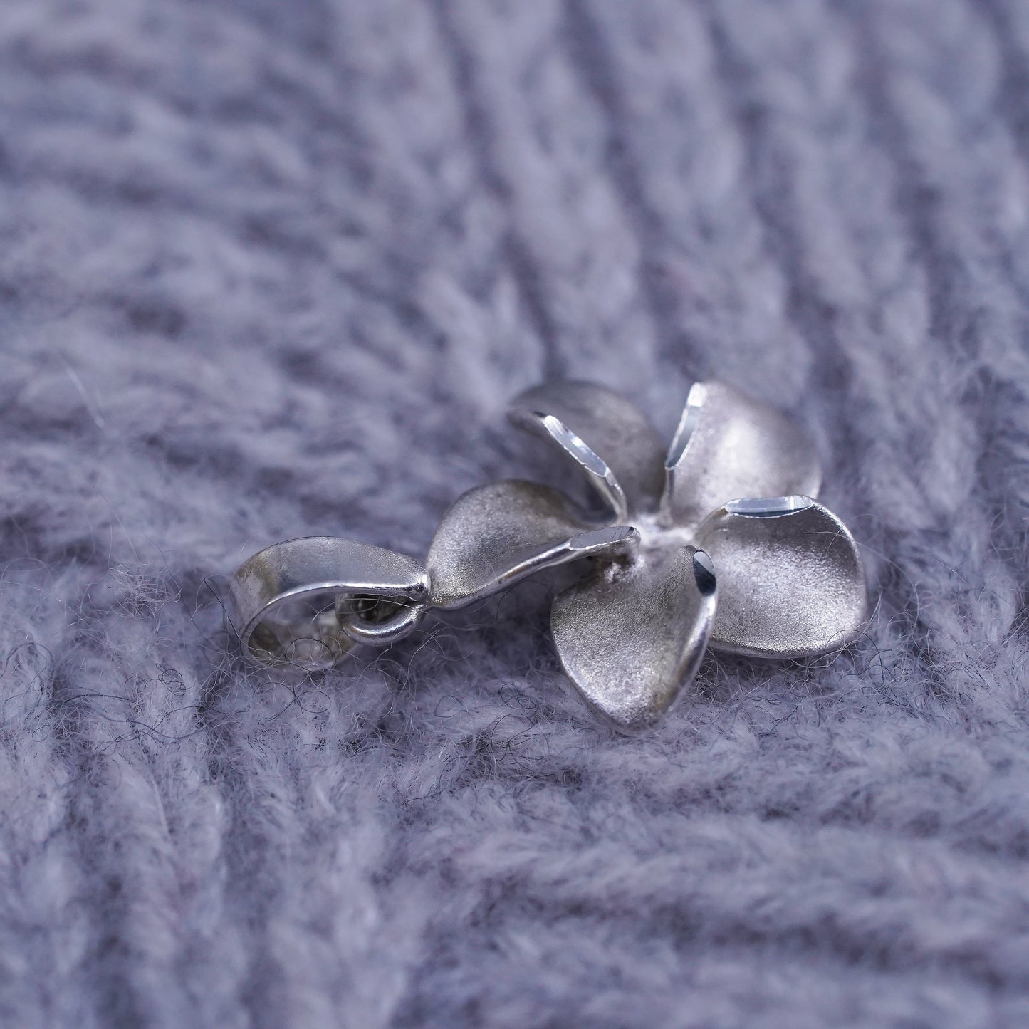 Vintage Sterling silver handmade pendant, 925 plumeria flower