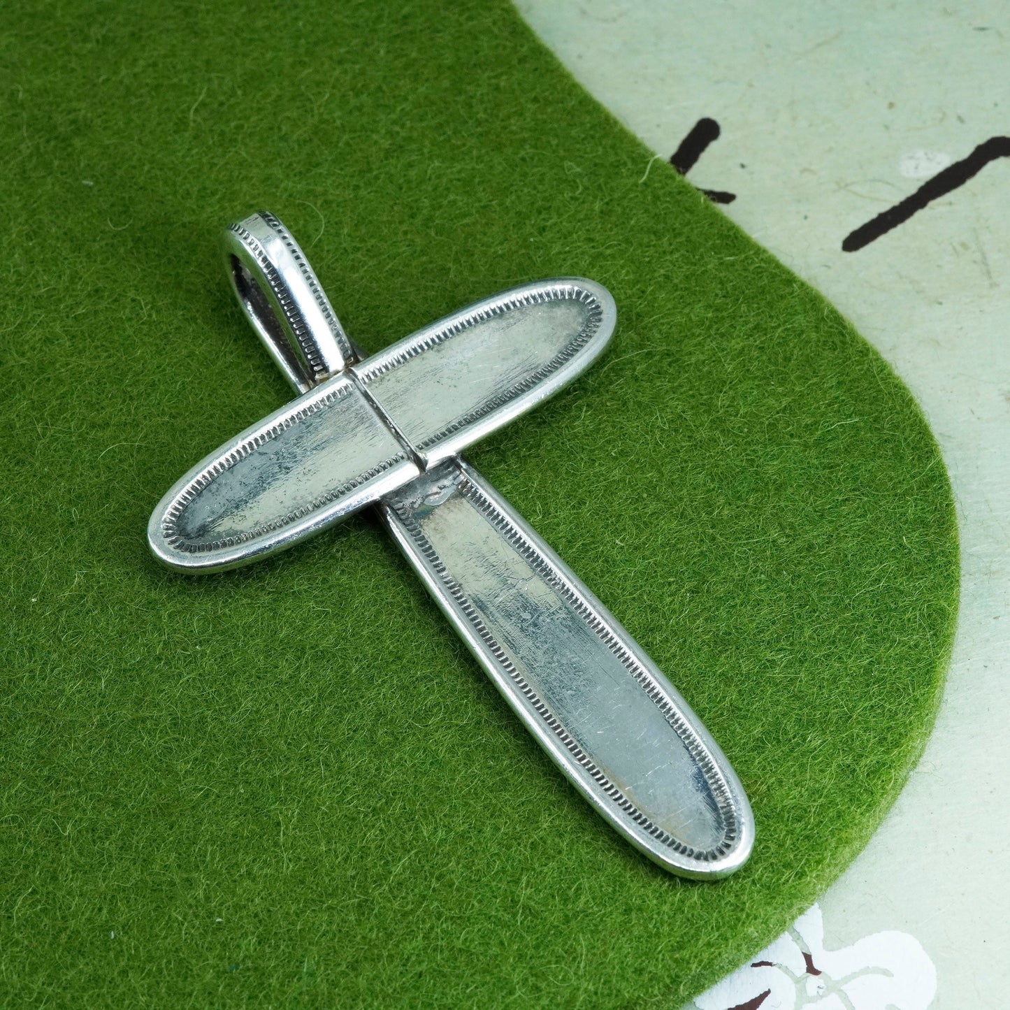 Vintage handmade Sterling silver pendant, 925 spoon cross